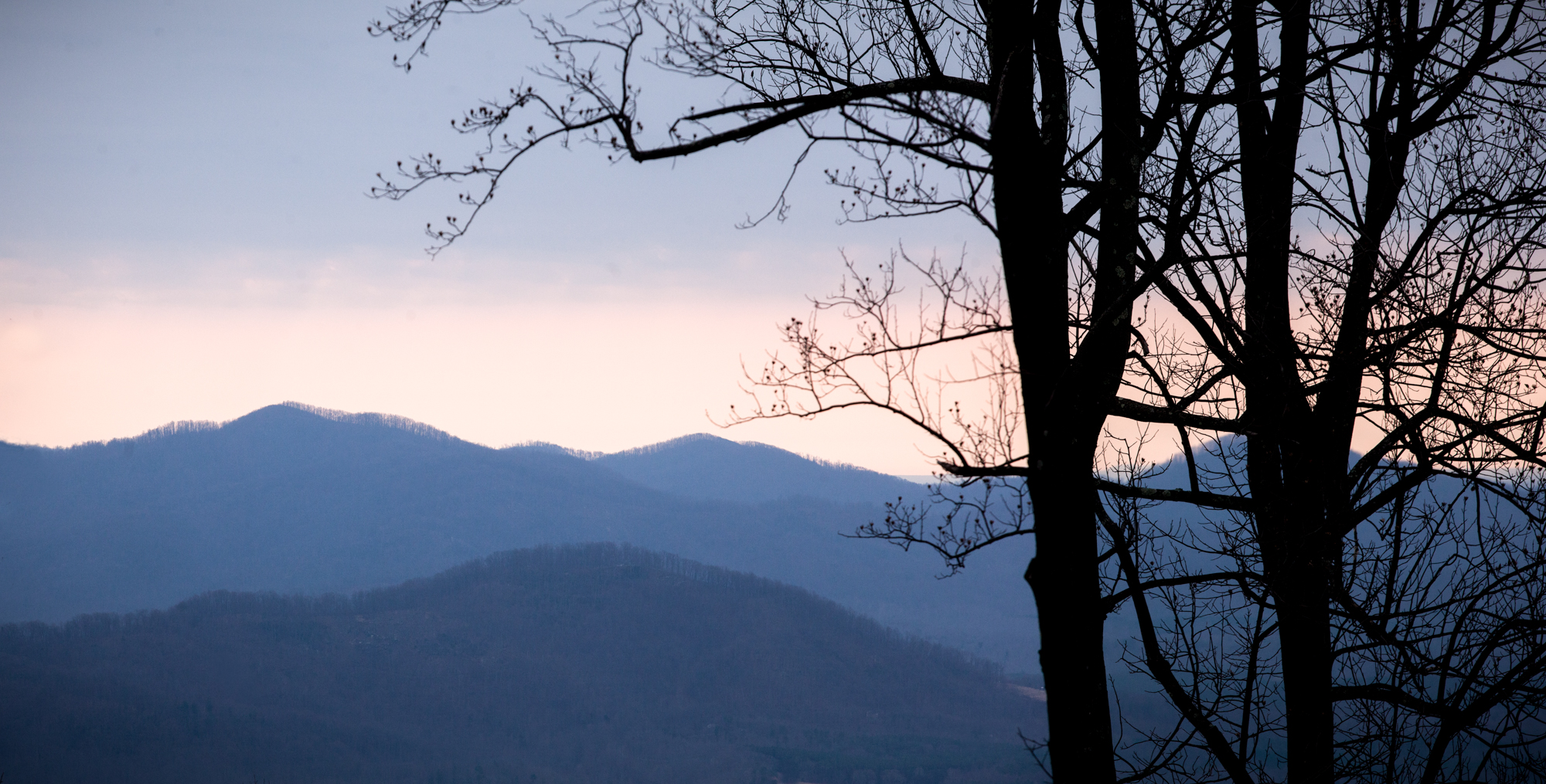 photograph by Bryan Hatchett, copyright, Bryan Hatchett, Afton Mountain Blue Ridge Mountains Virginia trees, scenic color photograph